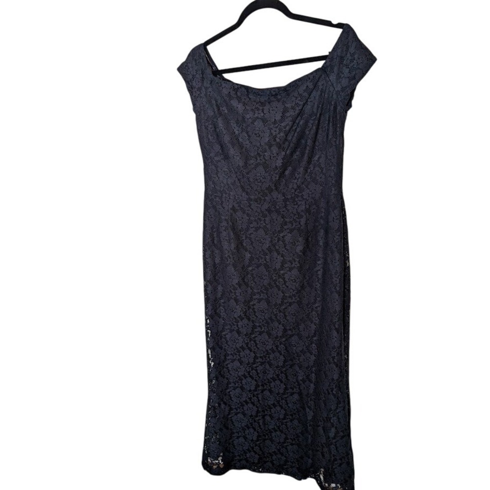 Lauren‎ Ralph Lauren Dress Navy Lace Formal Evening Wedding Guest Maxi Size 12